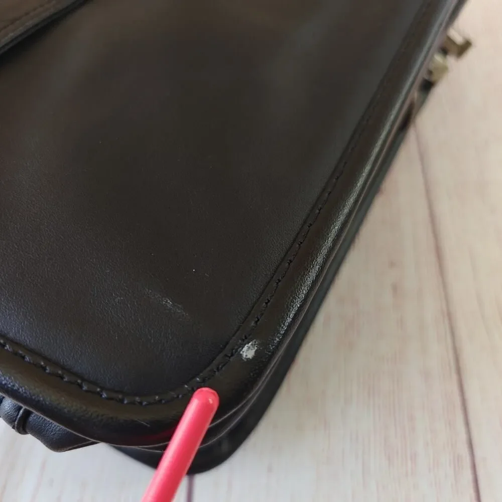 Vintage 90s U.S. Luggage NY leather expandable briefcase/laptop travel bag